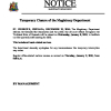 Temporary Closure of the Magistracy Department